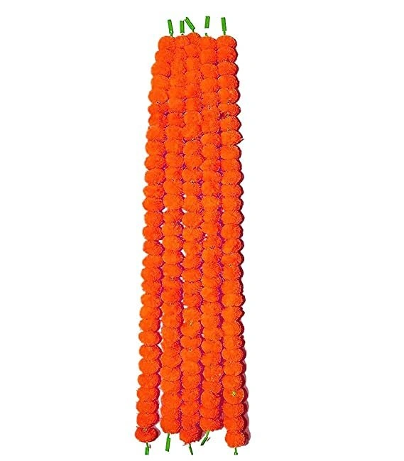 Artificial Marigold Garlands (5 ft) - Yellow, Orange and Mix - photo 4