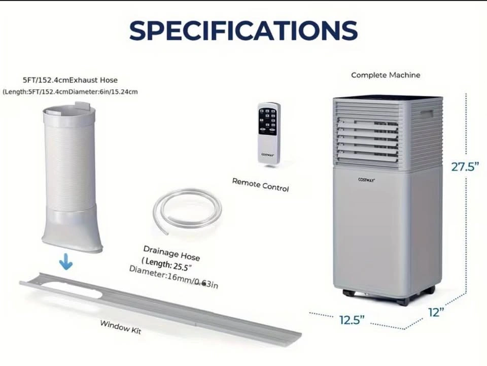 Costway 10000 BTU Portable Air Conditioner 3-in-1