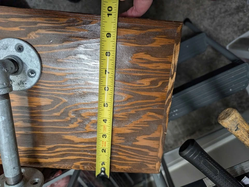 Industrial Pipe Wood Floating Shelf - photo 3