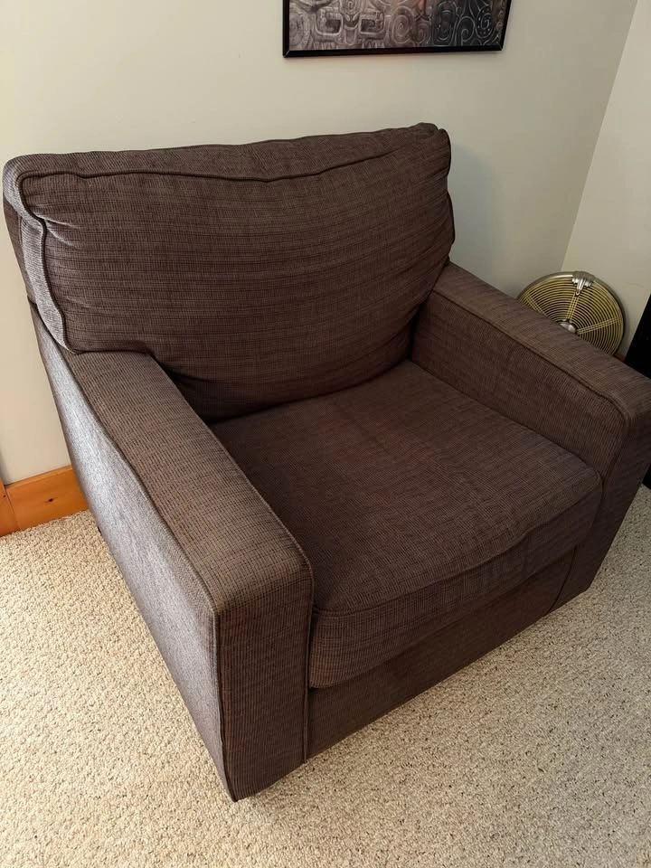 Brown Lounge Armchair + Mesh Office Chair Bundle - photo 2