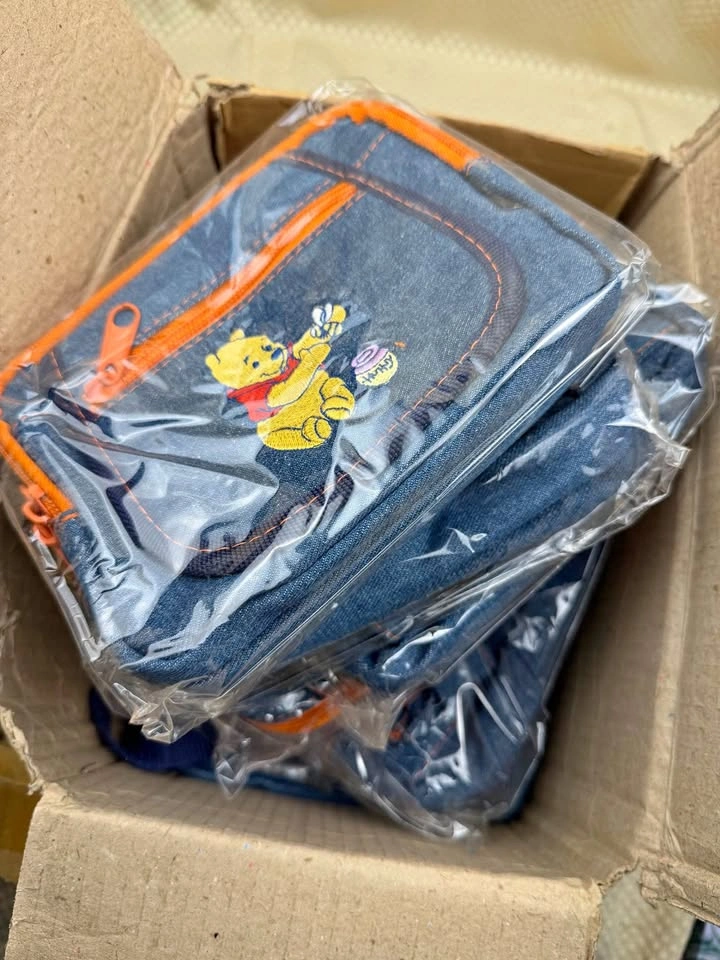 Lot whole box of Disney Winnie the Pooh Denim Pouch Bag