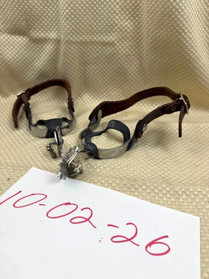 Western Horse Spurs with Leather Straps