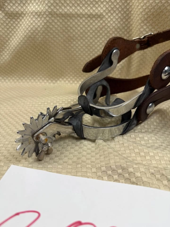 Western Horse Spurs with Leather Straps - photo 2
