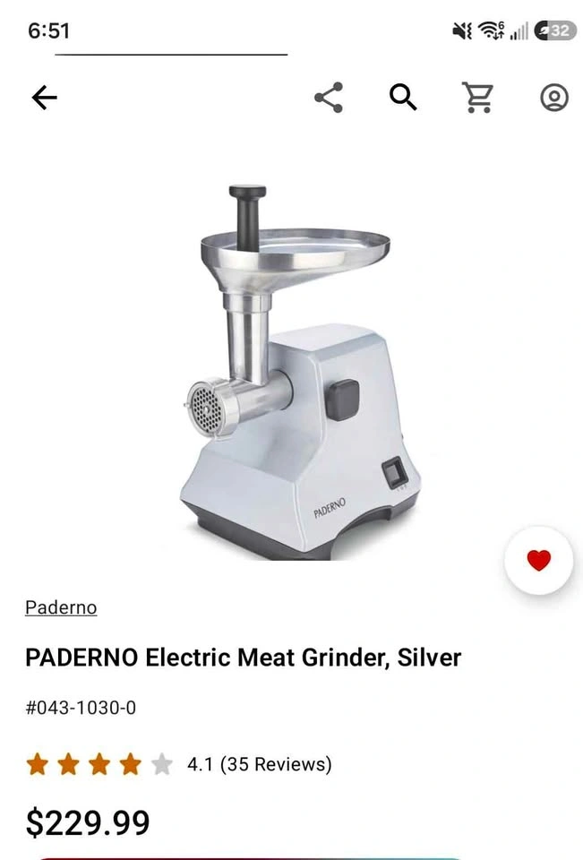 PADERNO Electric Meat Grinder