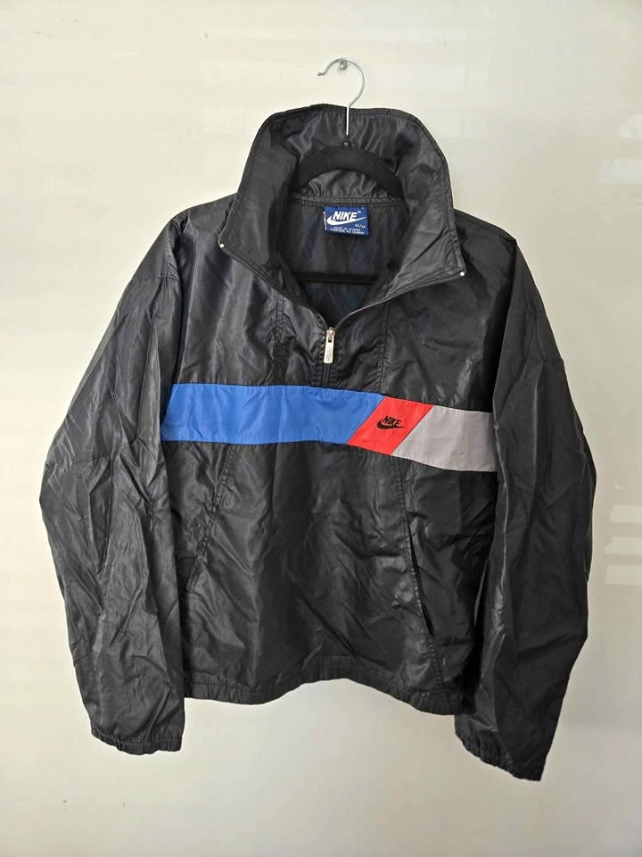 Vintage 80s Nike "Blue Tag" Quarter-Zip Windbreaker Jacket - Men
