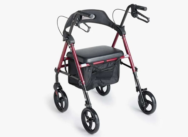 NEW HOMLAND FOLDABLE ROLLATOR WITH 350LB CAPACITY (NEW IN BOX)