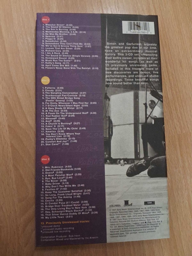 SIMON & GARFUNKEL - OLD FRIENDS (3 CD BOX SET) - photo 2