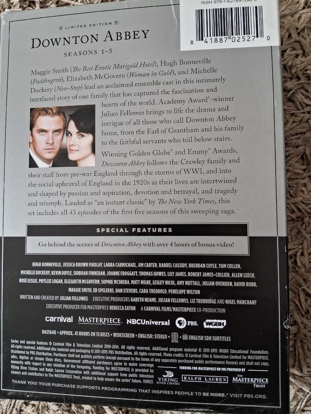 DOWNTON ABBEY - SEASONS 1 TO 5 (15 DVD BOX SET) - photo 2