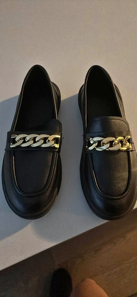 Black Chain Loafers Size 7.5