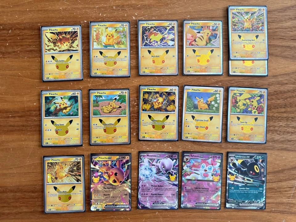 Pikachu and EXs 30th Celebrations