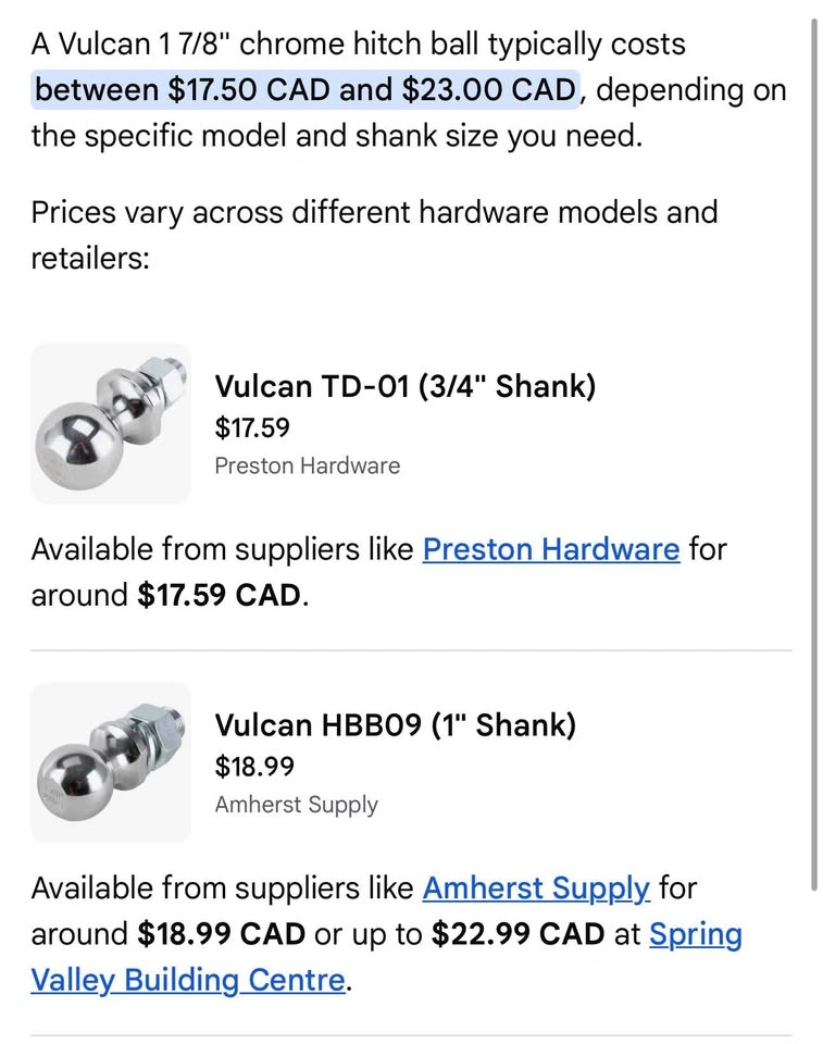 Vulcan 1 7/8" Chrome Hitch Ball - photo 4