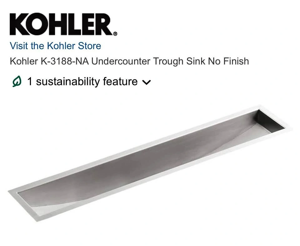 Kohler K-3188-NA Undertone Trough Sink