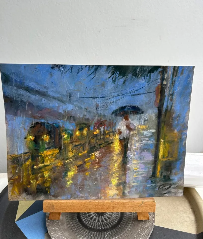 "Monsoon in Dhaka" Original Pastel Painting image indicator(2)
