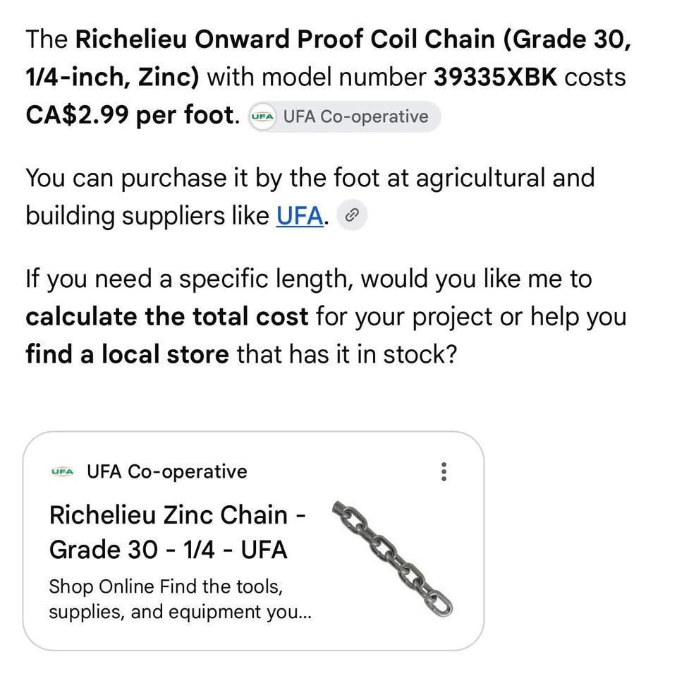 Onward Hardware 1/4" x 100' Zinc Proof Coil Chain Grade 30 - photo 5