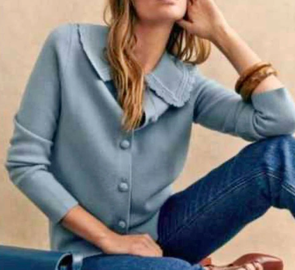 Sézane Bettany cardigan, XXS, blue vintage, NWT