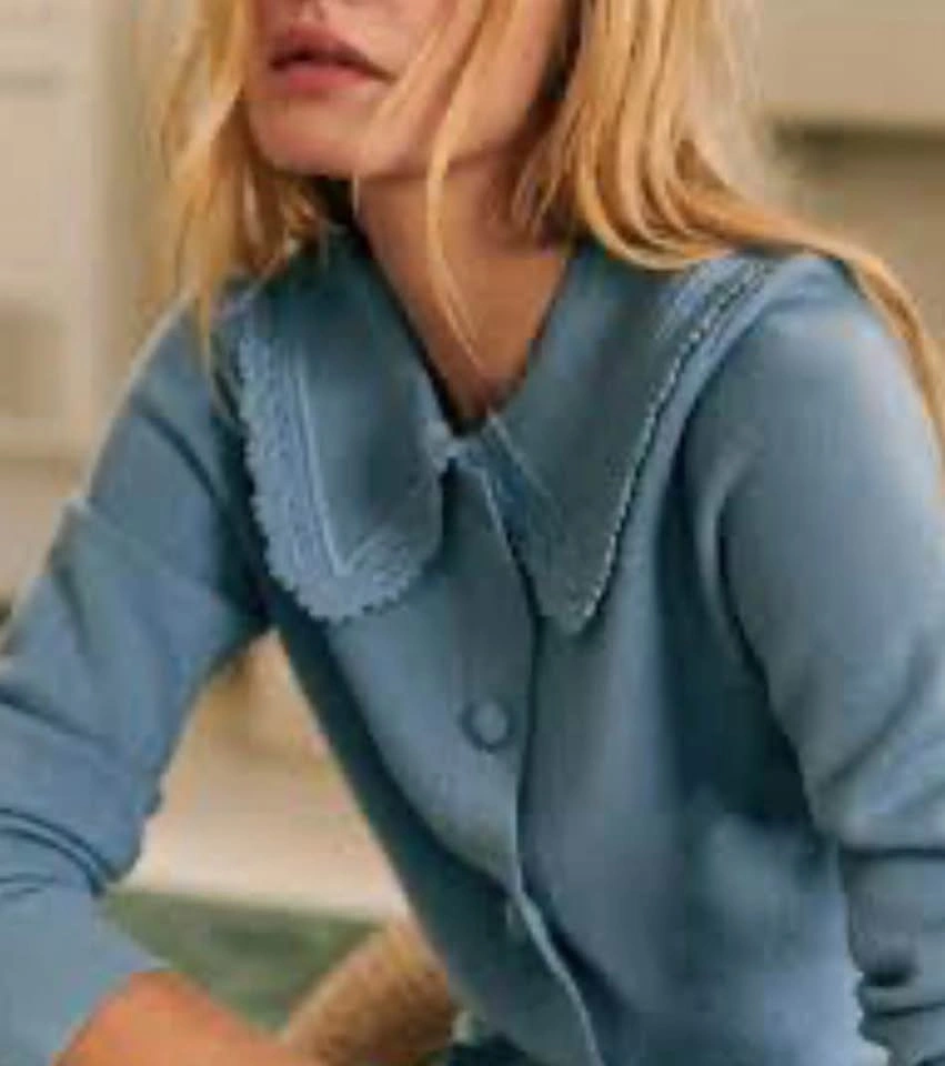 Sézane Bettany cardigan, XXS, blue vintage, NWT - photo 2