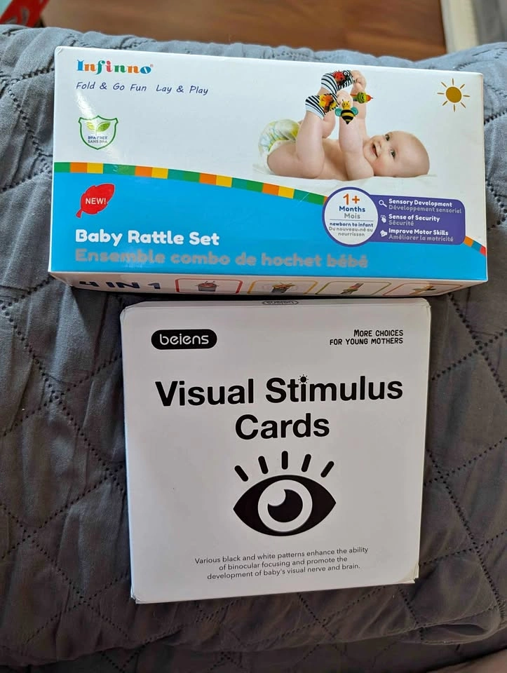 Baby toy Rattle Set and Visual Stimulus Cards