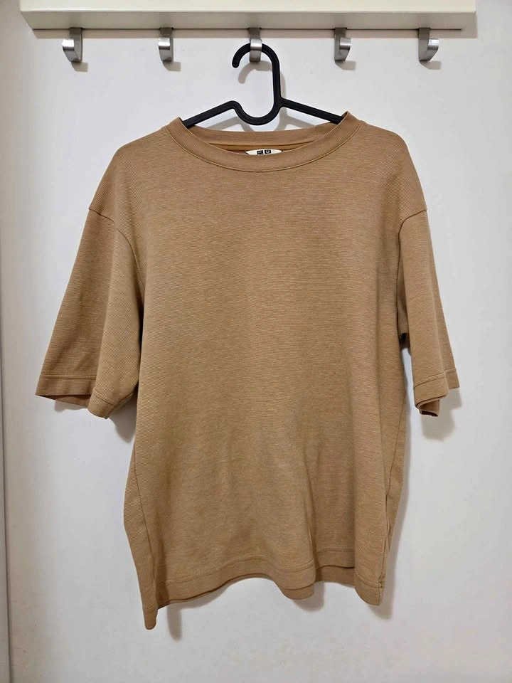 Uniqlo Airism Cotton Oversized T-Shirt (Beige)