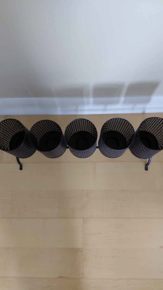 Black Metal Geometric Cutout Candle Holder - photo 2