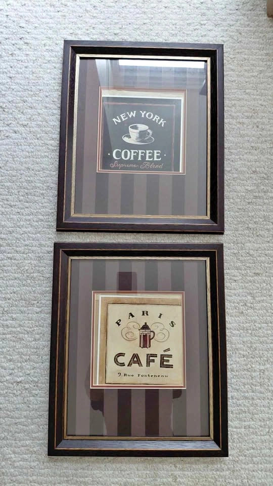 Set of 2 Coffee and Cafe Framed Wall Art