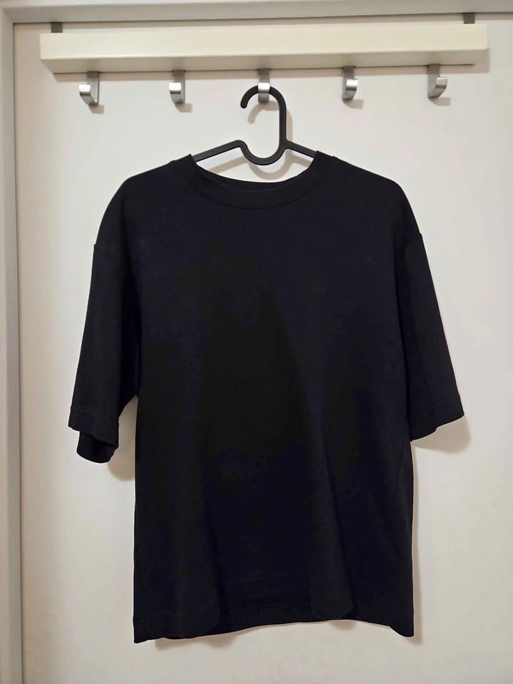 Uniqlo AlRism Cotton Oversized T-Shirt (Black)