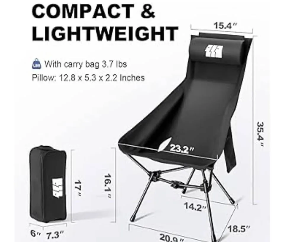 High Back Folding Camping Chair with Headrest image indicator(2)