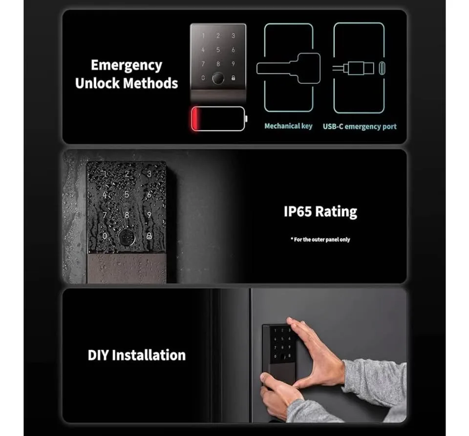 Aqara Smart Lock U100, Fingerprint Keyless Entry Door Lock image indicator(7)