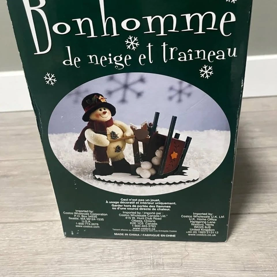 BRAND NEW Costco Fabric Tabletop Snowman with Sled Decoration - photo 5