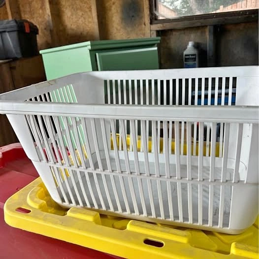 Large White Plastic Laundry Basket