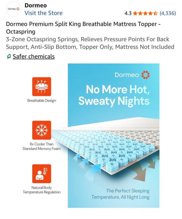 Dormeo Split Head King Mattress Topper