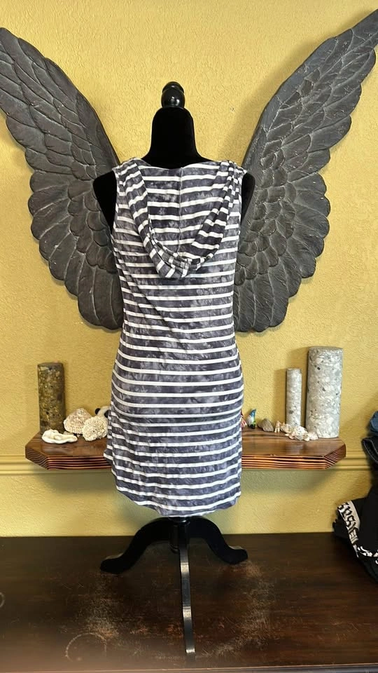 Blue Caribbean Beach Coverup Dress with Hood - photo 4