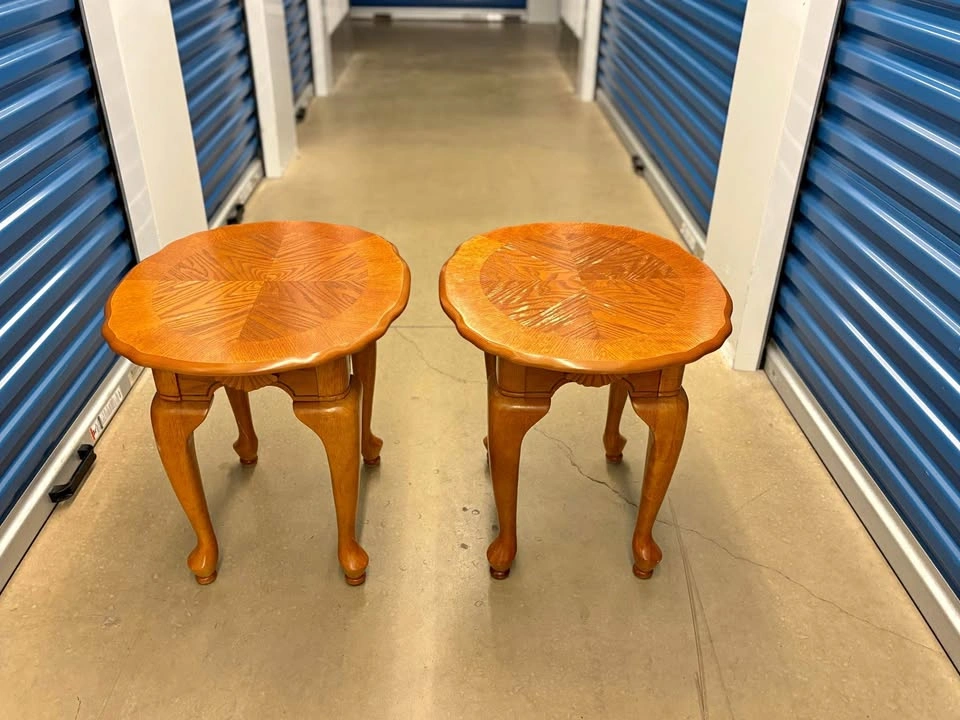 Pair of Wood Queen Anne Style End Tables
