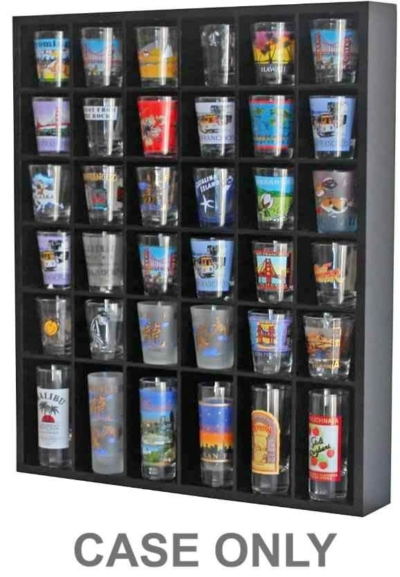 DISPLAY GIFTS Shot Glass/ MINI FIGURES Display Case - 36 SLOTS -
