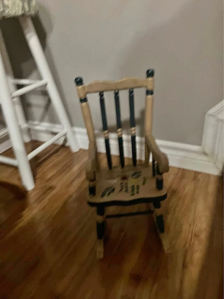 Hand painted doll rocking chair
