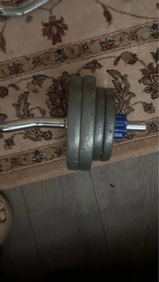 12lb barbell + 4x 10lb plates + 4x 5lb plates - photo 3