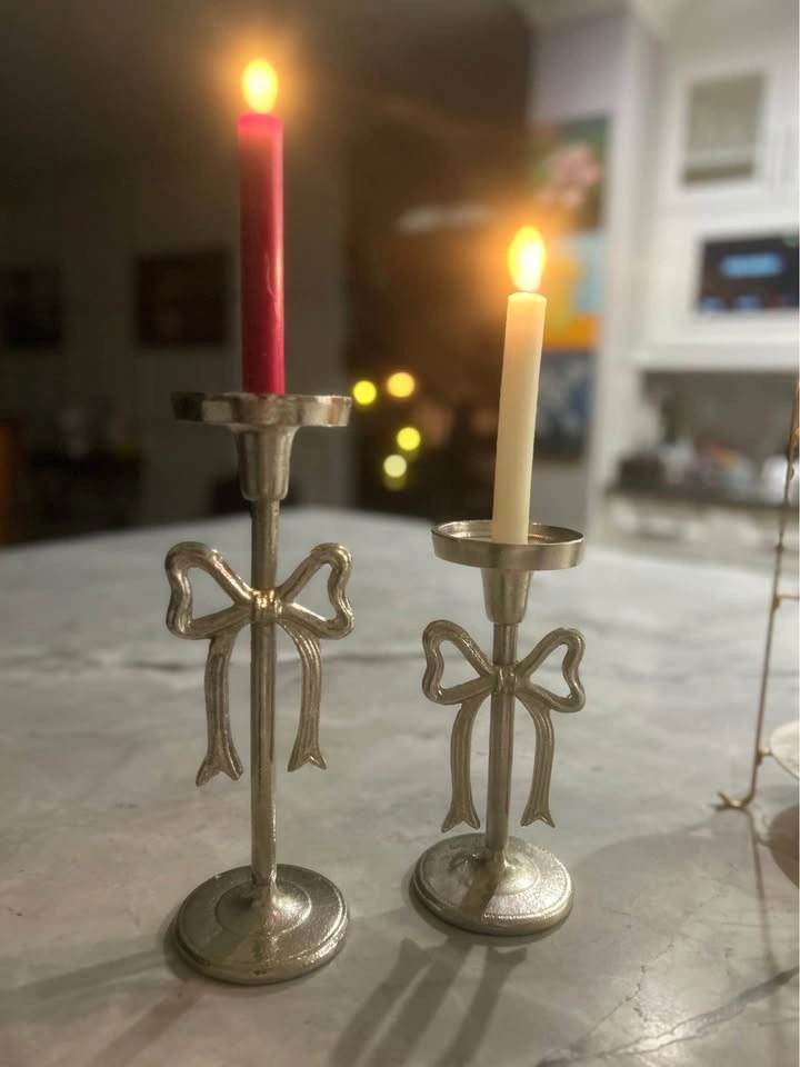 Bow tie Christmas mad candle holder + free candle - photo 2