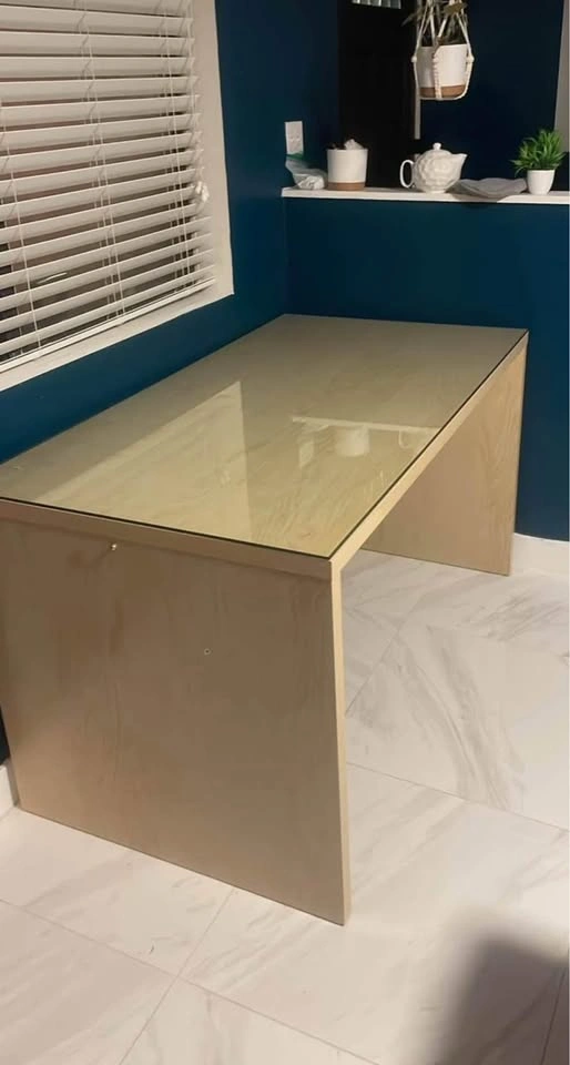Beechwood Desk with Glass Pane