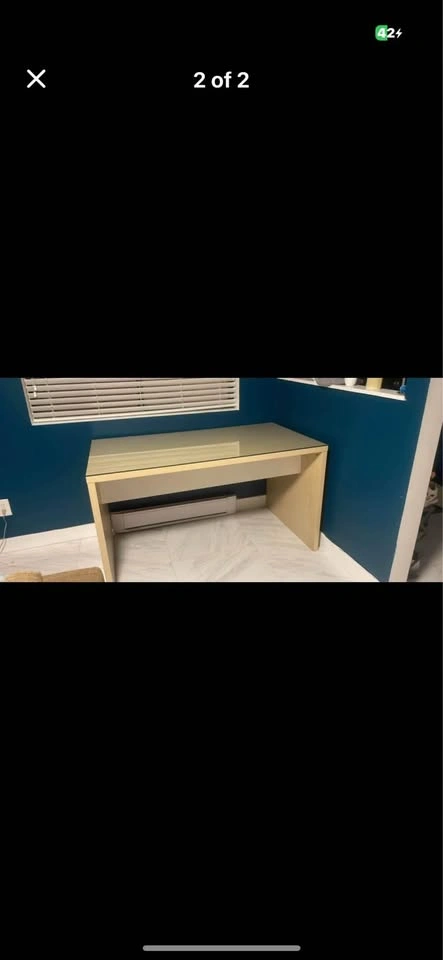 Beechwood Desk with Glass Pane - photo 2