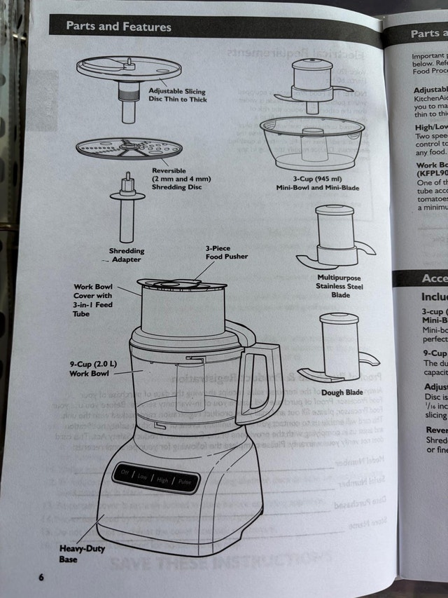 Kitchen Aid food processor, including all accessories! - photo 3