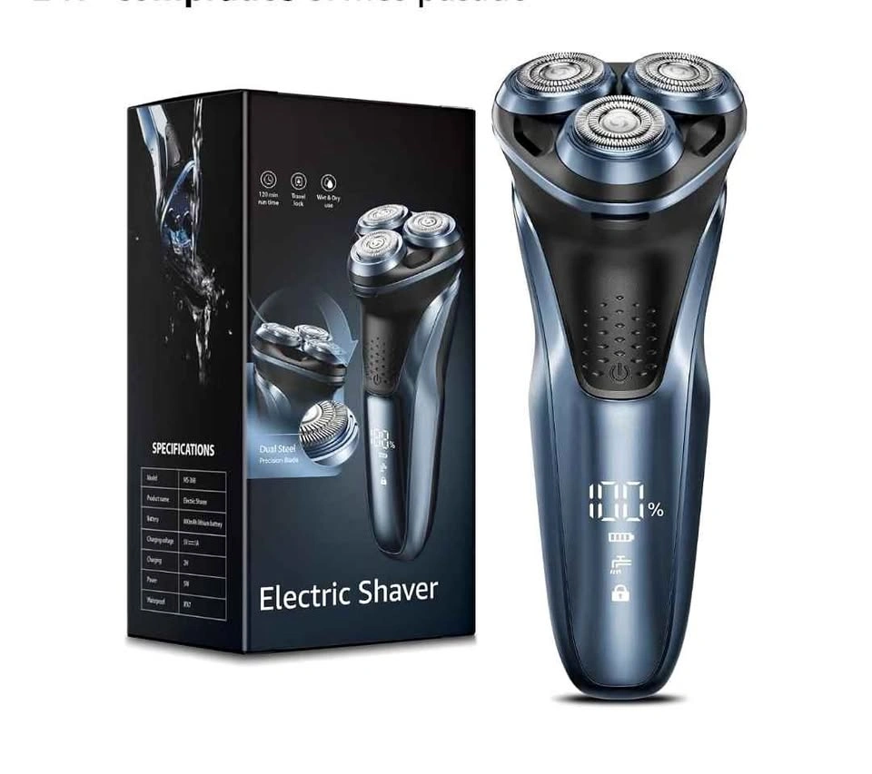 Cordless Electric Shaver Rotary Razor with LED Display