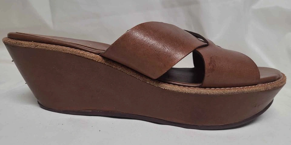 Lauren Ralph Lauren Brown Leather Wedge Sandals - photo 2