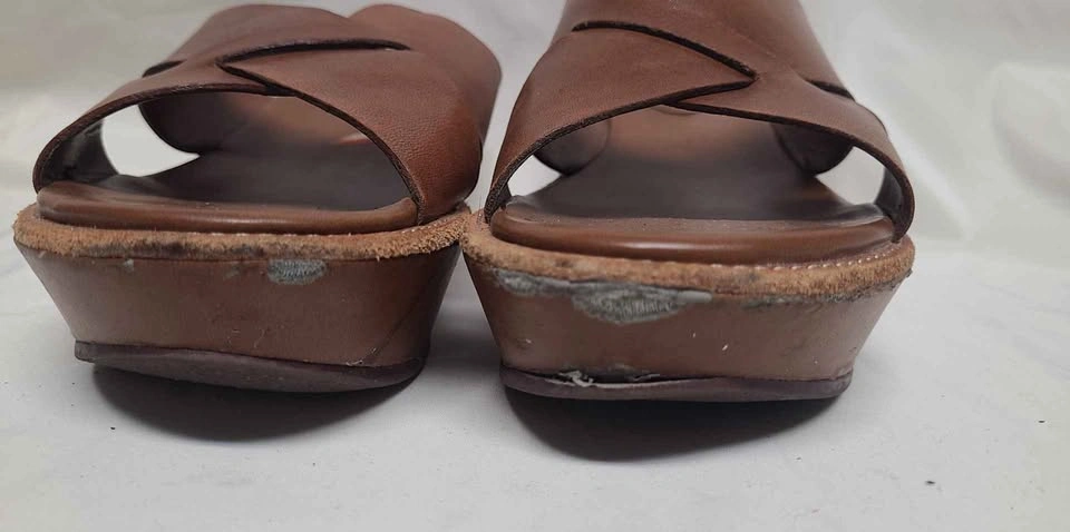 Lauren Ralph Lauren Brown Leather Wedge Sandals - photo 4
