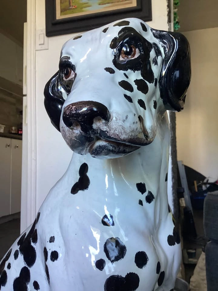 Vintage Mid-Century Italian Ceramic Dalmatian Floor Statue – 28" - photo 2