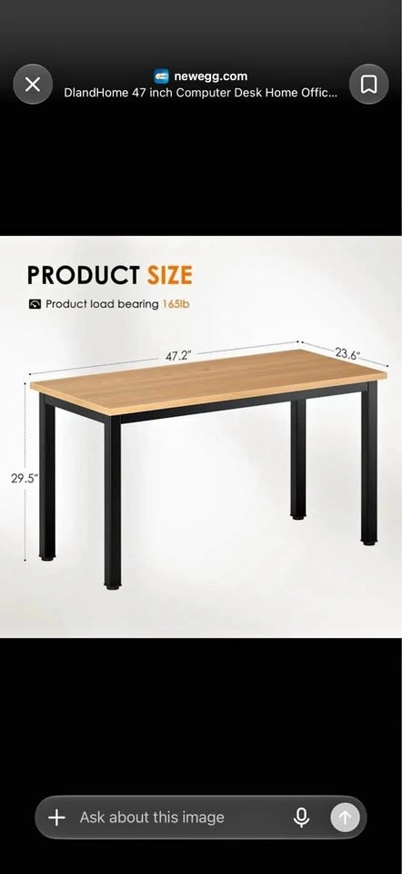Brand New - Light Oak/ Maple 47.2” Computer Desk