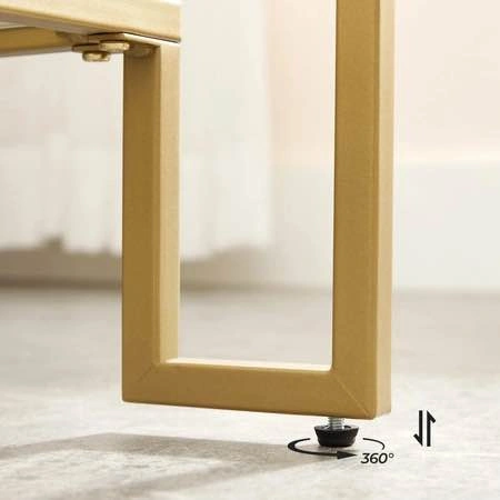 Brand new 2 tier end table - Gold with glass - photo 2