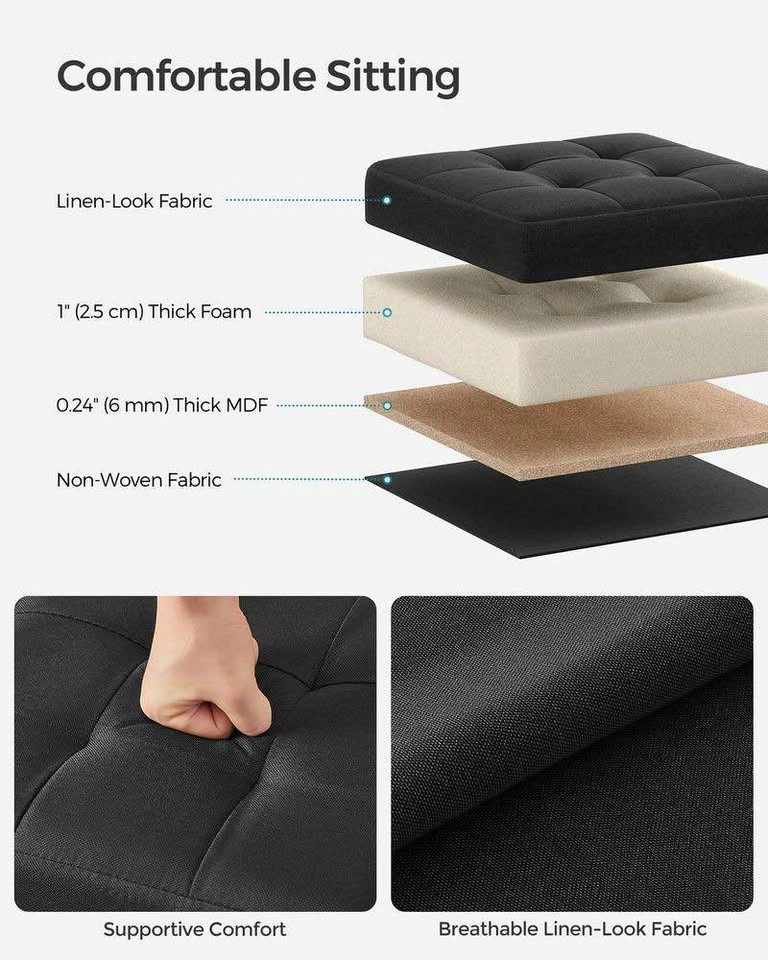 Folding storage ottoman- Black - photo 4
