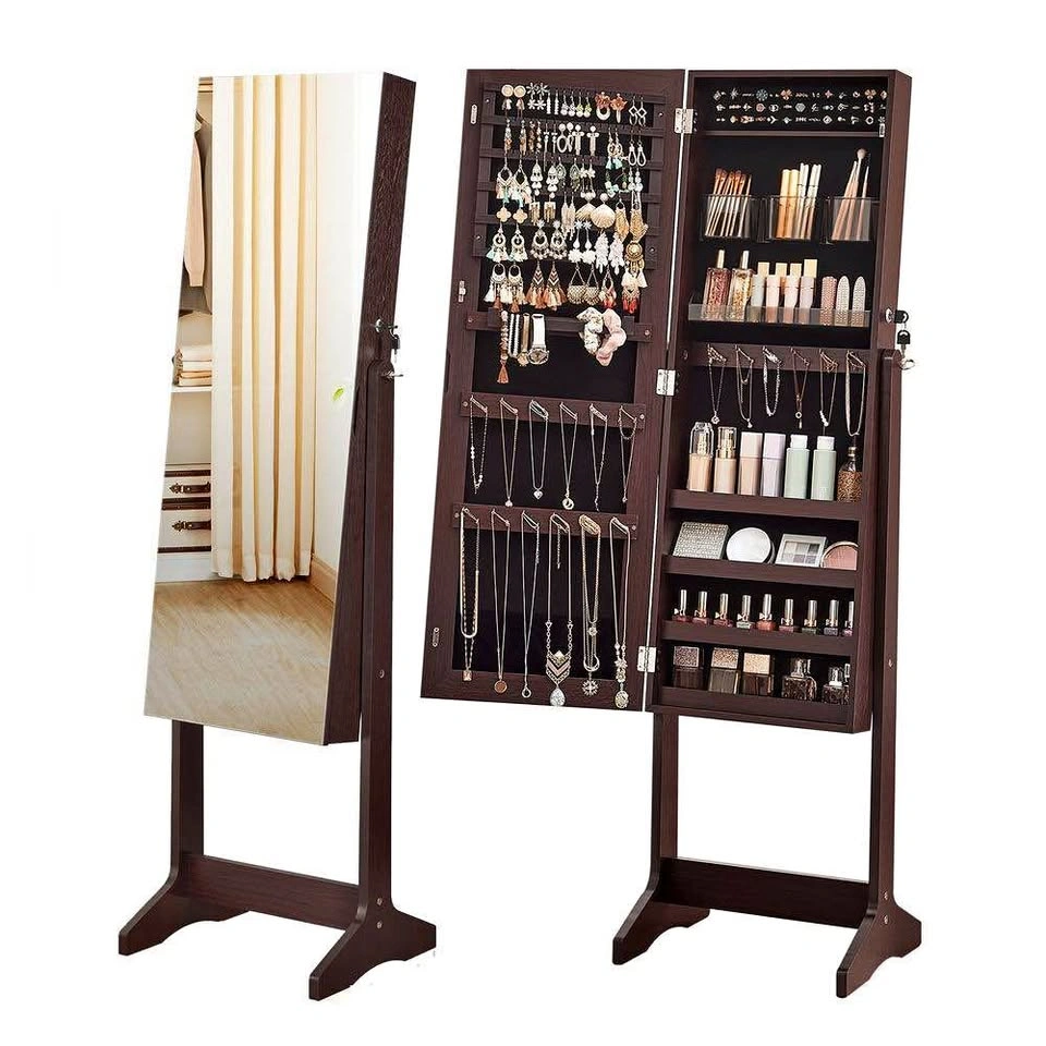 Stand jewelry Armoire with full mirror