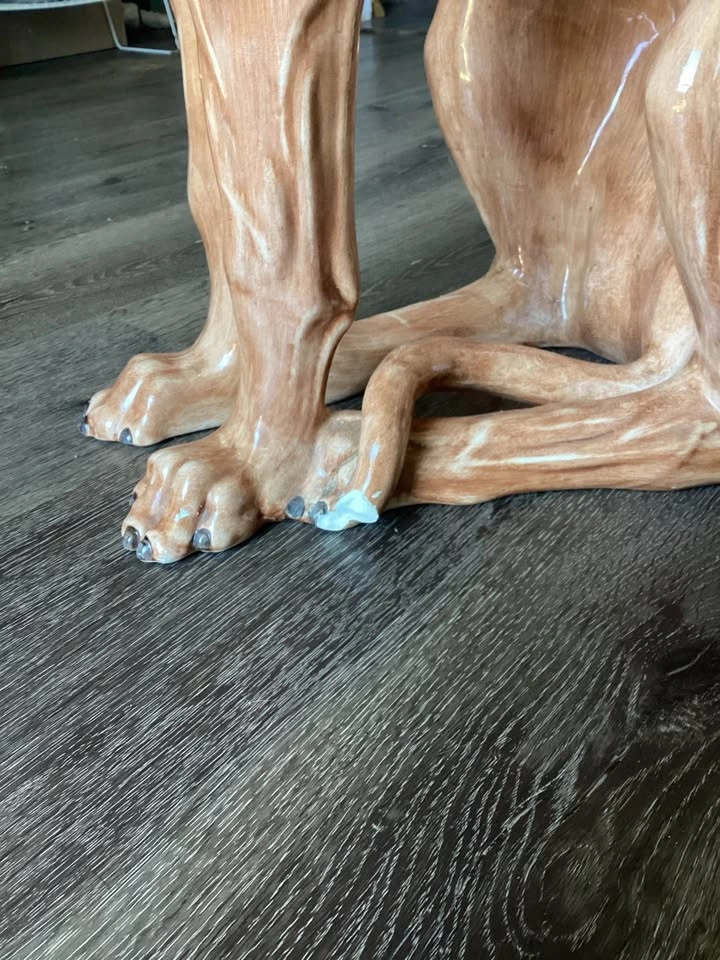 Vintage Mid-Century Italian Ceramic Greyhound Statue – 28" - photo 5