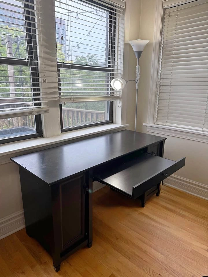 Computer desk with storage cabinet