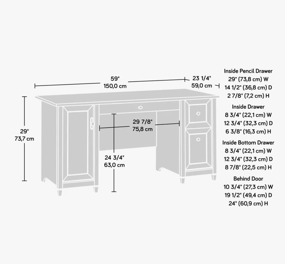 Computer desk with storage cabinet - photo 5